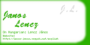 janos lencz business card